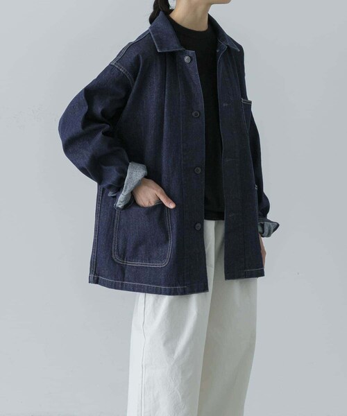 かぐれ（カグレ）の「『ユニセックス』デニムカバーオール（カバーオール・レディース・OFF/INDIGO・1/2）」の2枚目の写真