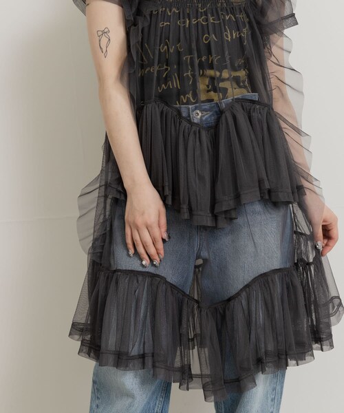 THE GOODLAND MARKET（ザグッドランドマーケット）の「old honey　81℃ dress（ワンピース・レディース・charcoal/white・one）」の18枚目の写真