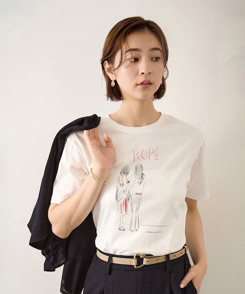 ROPE'(ロペ)の「【YUKO SAEKI for ROPE’・コラボレーション】プリントTシャツ/イージーケア(Tシャツ/カットソー・レディース・ホワイト系・F)」の20枚目の写真