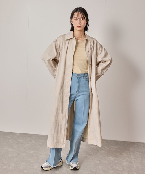 NERGY（ナージー）の「【撥水】ステンカラーロングコート（ステンカラーコート・レディース・ベージュ・F）」の9枚目の写真