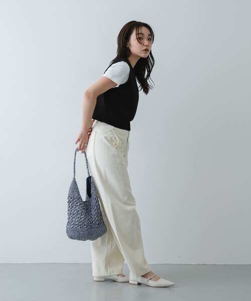 SENSE OF PLACE by URBAN RESEARCH（センスオブプレイスバイアーバンリサーチ）の「メタリックヤーンバッグ（かごバッグ・レディース・SILVER/NAVY/BROWN/MIX・One）」の14枚目の写真