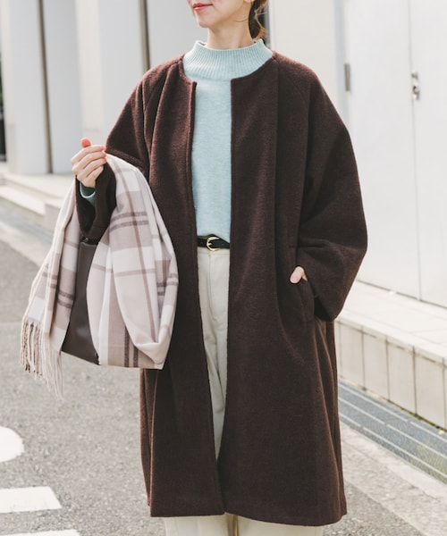 ITEMS URBANRESEARCH（アイテムズ アーバンリサーチ）の「シャーベットカラーコート（テーラードジャケット・レディース・MNT/CREAM/CHOCO・Free）」の2枚目の写真