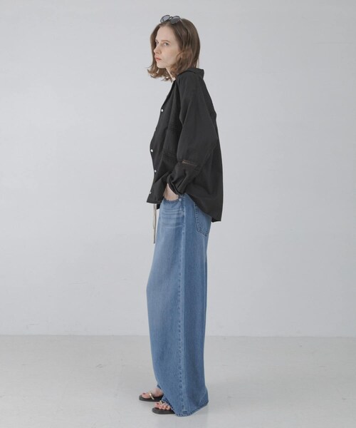 URBAN RESEARCH Sonny Label（アーバンリサーチサニーレーベル）の「ブロッキングレースコットンシャツジャケット（テーラードジャケット・レディース・キナリ/ブラック・Free）」の18枚目の写真