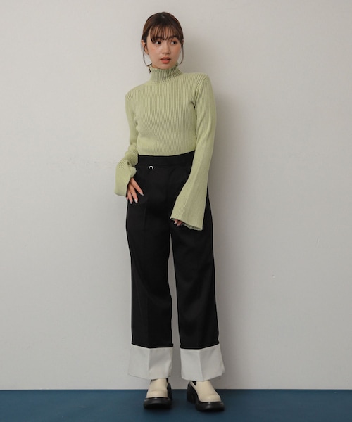 SENSE OF PLACE by URBAN RESEARCH（センスオブプレイスバイアーバンリサーチ）の「ワイドターンバックパンツ（その他パンツ・レディース・KHAKI/BLACK/BEIGE・S/M）」の6枚目の写真