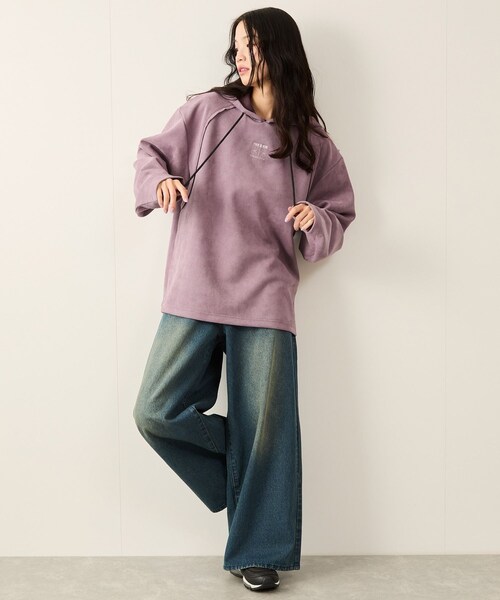 JUNRED(ジュンレッド)の「スエードタッチカットオフプルオーバー(パーカー・メンズ・チャコール/パープル・L/M/S)」の14枚目の写真