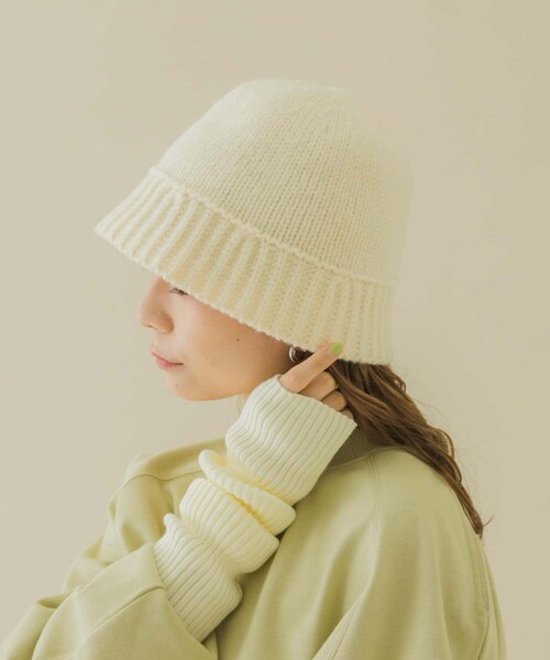 SMELLY（スメリー）の「ニットデザインハット（ハット・レディース・BLK/IVO・-）」の7枚目の写真