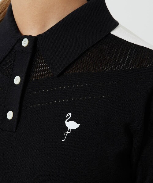 ROPE'(ロペ)の「ハーフスリーブニットポロ襟プルオーバー(ニット/セーター・レディース・ブラック/ホワイト系/イエロー・L/M/S)」の19枚目の写真