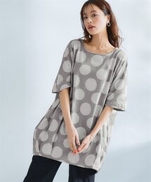nissen | ＜大きいサイズ＞【BARNDOORコラボ】裾タックコクーンシルエットフレンチ袖ゆるっとチュニック(チュニック)