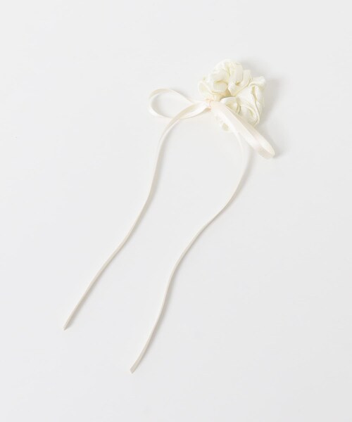 URBAN RESEARCH Sonny Label（アーバンリサーチサニーレーベル）の「細リボンシュシュ（ヘアゴム・レディース・ホワイト/ブラック・One）」の6枚目の写真