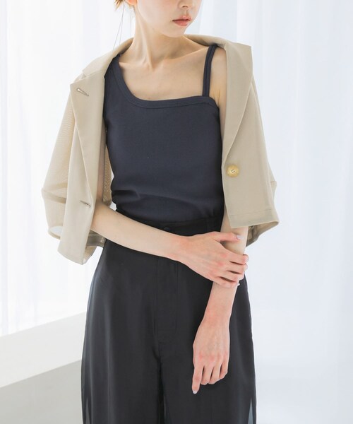 URBAN RESEARCH ROSSO（アーバンリサーチロッソ）の「抗菌防臭カップ付デザインタンクトップ（タンクトップ・レディース・off/greige/charcoal・FREE）」の10枚目の写真