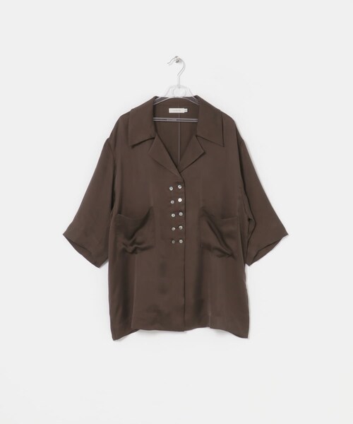LAATO（ラート）の「open collar shirts（シャツ/ブラウス・レディース・ミスト/チョコレート・Free）」の6枚目の写真