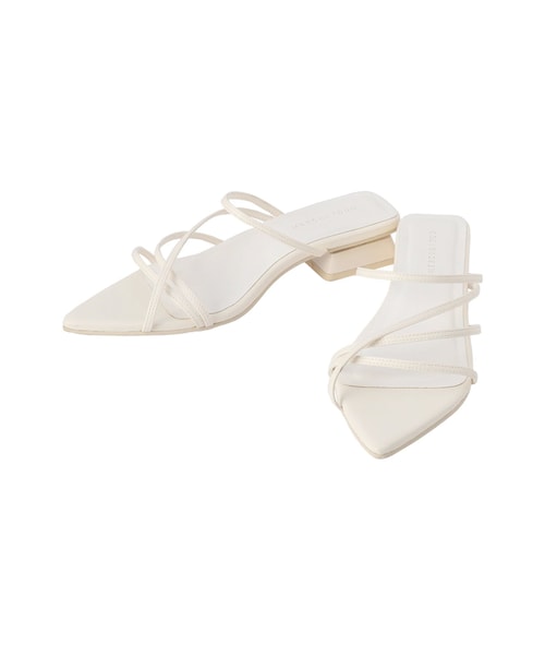 MERCURYDUO（マーキュリーデュオ）の「ナローストラップポイントトゥサンダル（サンダル・レディース・オフホワイト/ブラック/ラベンダー・36/38）」の2枚目の写真