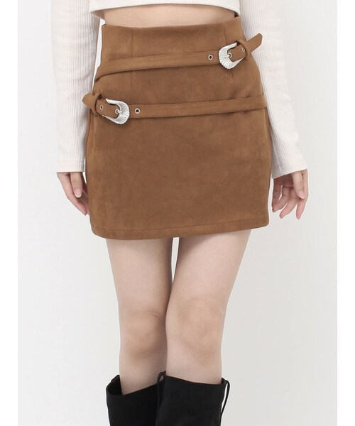 EVRIS（エヴリス）の「ダブルバックルベルトミニスカート（スカート・レディース・ブラック/キャメル・S/M）」の19枚目の写真