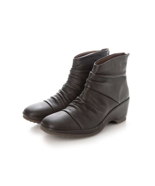 D'ICI（ディッシィ）の「モード エ ジャコモ ディッシィ MODE ET JACOMO DICI ドレープデザインウェッジソールショートブーツ （ブーツ・レディース・BL/DBR・220/22cm/225/22.5cm/230/23cm/235/23.5cm/240/24cm/245/24.5cm）」の4枚目の写真