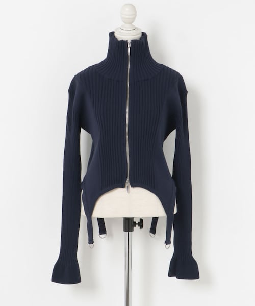 THE GOODLAND MARKET（ザグッドランドマーケット）の「cwtch　COTTON KNIT ZIPTOPS（カーディガン/ボレロ・レディース・IVORY/NAVY/ORANGE・FREE）」の2枚目の写真