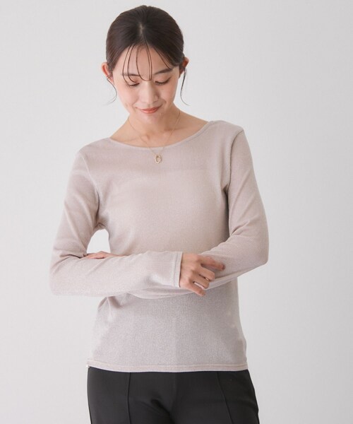 Jayro(ジャイロ)の「前後2WAYラメプルオーバー(Tシャツ/カットソー・レディース・ブラック/ブラック系/ベージュ/シルバー・M)」の19枚目の写真