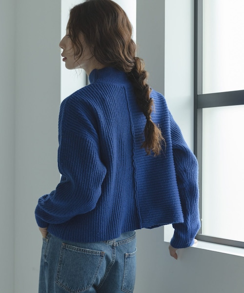 URBAN RESEARCH Sonny Label（アーバンリサーチサニーレーベル）の「畦切替えニットプルオーバー（ニット/セーター・レディース・ライトベージュ/チャコール/ブルー/ピンク・Free）」の3枚目の写真