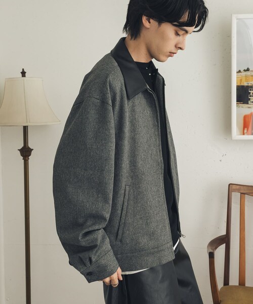 SENSE OF PLACE by URBAN RESEARCH（センスオブプレイスバイアーバンリサーチ）の「FLカラージップブルゾン（ブルゾン・メンズ・BLK×BLK/GRY×BLK/D.BRN×BRN・M/L）」の15枚目の写真