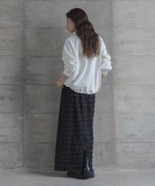 URBAN RESEARCH Sonny Label（アーバンリサーチサニーレーベル）の「『WEB限定』カットフリルナロースカート（スカート・レディース・ブラック・S/M/L/TALL）」の8枚目の写真