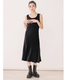 EVRIS | ヘリンボーンベロアワンピース(ワンピース)