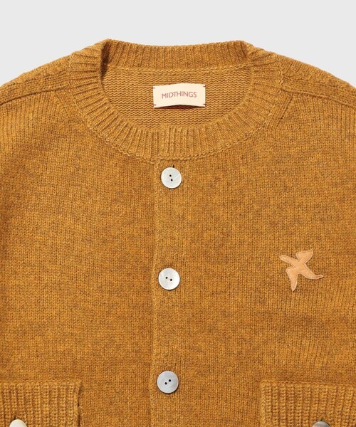 【MIDTHINGS/ミッドシングス】BIRD PATCH CARDIGAN