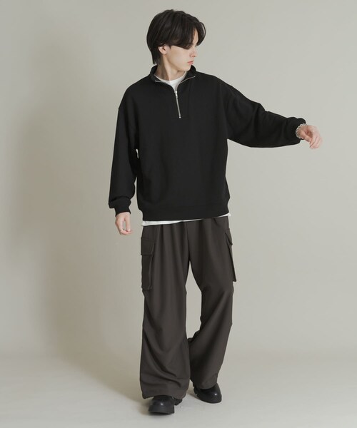 SENSE OF PLACE by URBAN RESEARCH（センスオブプレイスバイアーバンリサーチ）の「『一部WEB限定カラー』ハーフジップロングスリーブスウェット（スウェット・メンズ・BLACK/GRAY/NAVY/GREEN/L.BLUE・M/L）」の14枚目の写真