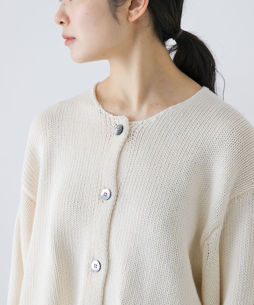 かぐれ（カグレ）の「コットンローゲージショートカーディガン（カーディガン/ボレロ・レディース・IVORY/BLACK・Free）」の14枚目の写真