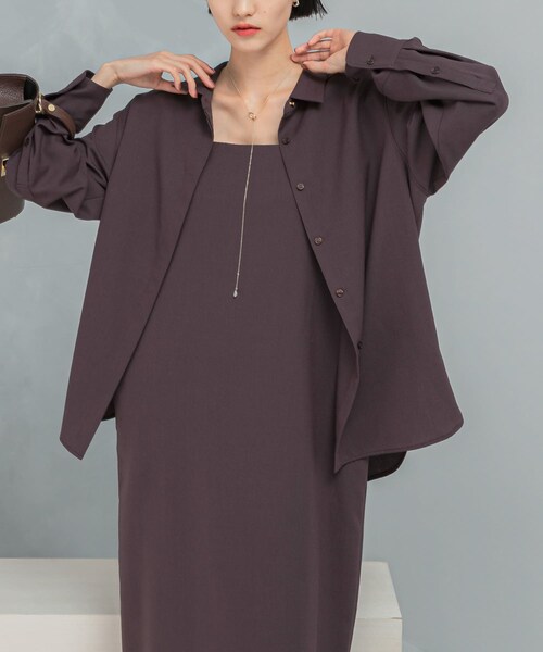 URBAN RESEARCH ROSSO（アーバンリサーチロッソ）の「イージーケアウーステッドシャツ（シャツ/ブラウス・レディース・BURGUNDY/NAVY・FREE）」の20枚目の写真