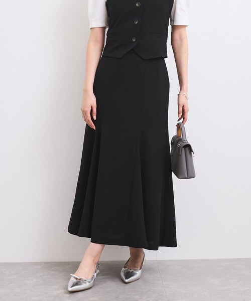 VIS（ビス）の「【新色追加】【美easy】リネンライクマーメイドスカート【洗える】【セットアップ対応】（スカート・レディース・ブラック/キナリ/カーキ系/オレンジ系/ライトグリーン/ネイビー・L/M/S/SS）」の7枚目の写真