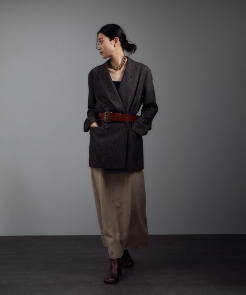 ADAM ET ROPE'（アダムエロペ）の「[25AW]GENTLE SILK ジャンパースカート【セットアップ対応・洗える】（ジャンパースカート・レディース・ブラック/ブラウン系/ピンク系・F）」の10枚目の写真