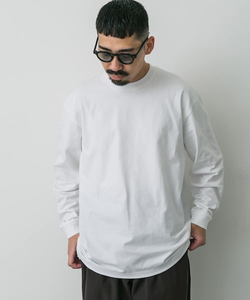 URBAN RESEARCH DOORS（アーバンリサーチドアーズ）の「『別注』HANES×DOORS　BEEFY-T DOORS FIT LONG-SLEEVE（Tシャツ/カットソー・メンズ・ホワイト/グレー/ダークグレー/ブラック/ネイビー・M/L/XL/XXL）」の10枚目の写真