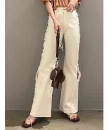 EMODA | カーブカッティングジャストウエストフレアジーンズ(デニムパンツ)