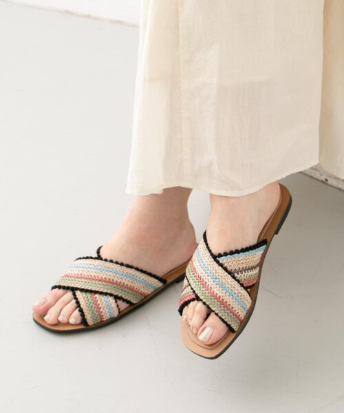 KBF（ケイビーエフ）の「ペーパークロスサンダル∴（サンダル・レディース・MULTI/BEIGE MIX/BLACK・36/37/38）」の2枚目の写真