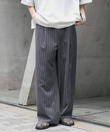 SENSE OF PLACE by URBAN RESEARCH | ピンストライプタックワイドスラックス(その他パンツ)