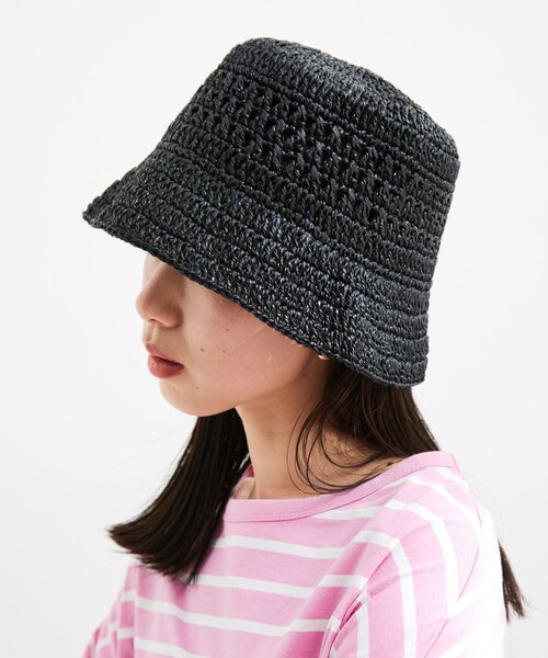 VIS（ビス）の「コーティングペーパーバケットハット（ハット・レディース・ブラック/キナリ・F）」の2枚目の写真