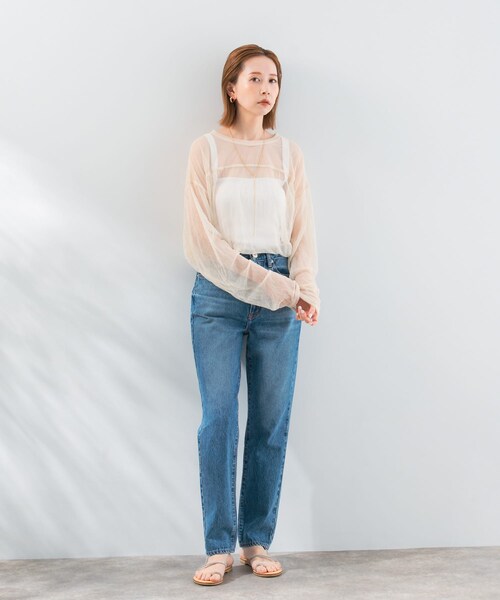 URBAN RESEARCH ROSSO（アーバンリサーチロッソ）の「provoke　シアーフットボールTシャツ（Tシャツ/カットソー・レディース・lightbeige/white/black・FREE）」の13枚目の写真