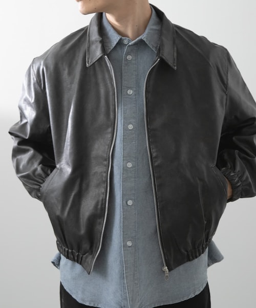 ITEMS URBANRESEARCH（アイテムズ アーバンリサーチ）の「F.L. ジップアップ ジャケット（ライダースジャケット・メンズ・BLK/FADED BLK/BRN/FADED BRN・M/L）」の20枚目の写真