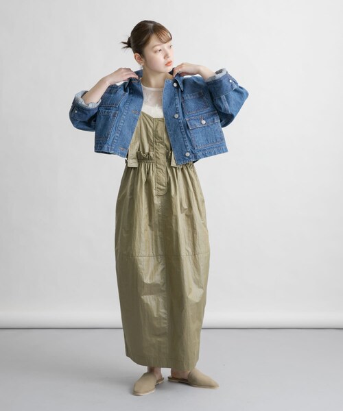 KBF（ケイビーエフ）の「WIDEデニムジャケット（デニムジャケット・レディース・BEIGE/BLUE・one）」の19枚目の写真