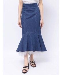 MERCURYDUO | デニムチュールマーメイドスカート(スカート)