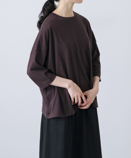 かぐれ（カグレ）の「ワイド6分袖プルオーバー（Tシャツ/カットソー・レディース・OFF/BROWN/BLACK・FREE）」の3枚目の写真