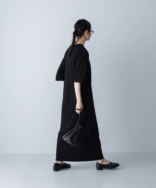かぐれ（カグレ）の「『2サイズ展開』ヘンリーカットワンピース（ワンピース・レディース・BLACK/CHARCOAL・1/0）」の14枚目の写真