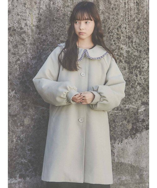 merry jenny（メリージェニー）の「ベロアフリルカラーコート（その他アウター・レディース・ブラック/グリーン/ベージュ・F）」の5枚目の写真