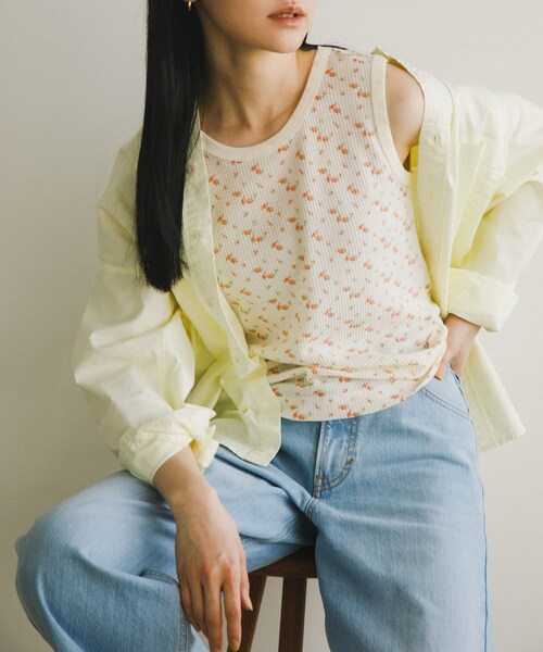 URBAN RESEARCH DOORS（アーバンリサーチドアーズ）の「『別注』Sports Wear×DOORS　ワッフルタンクトップ（タンクトップ・レディース・ivoflower/grayflower/gray/ivory・one）」の12枚目の写真