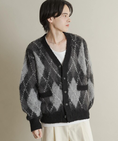 SENSE OF PLACE by URBAN RESEARCH（センスオブプレイスバイアーバンリサーチ）の「アーガイルVネックカーディガン（ニット/セーター・メンズ・BLACK/BLUE/NAVY/BROWN・M/L）」の12枚目の写真