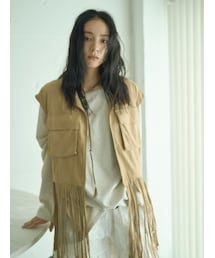 Ungrid | フェイクスウェードフリンジベスト(その他アウター)