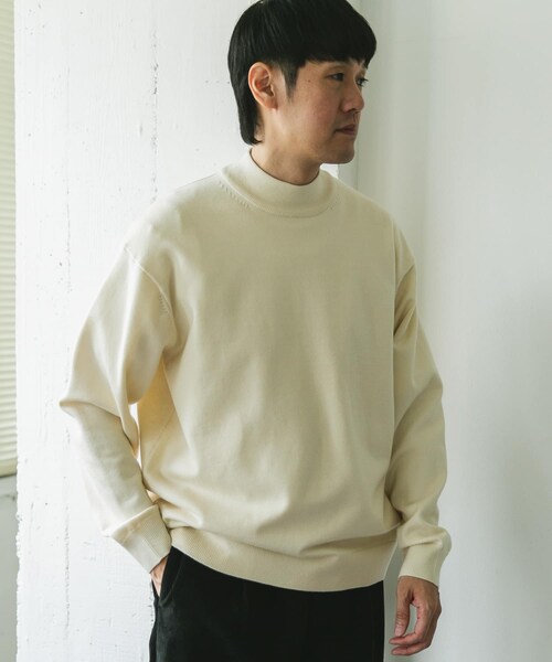 URBAN RESEARCH DOORS（アーバンリサーチドアーズ）の「『仁村紗和さん着用』『UR TECH 200日ニット』 モックネック（ニット/セーター・メンズ・OFF/APRICOT/C.NAVY/BLACK/BROWN・M/L/XL）」の19枚目の写真