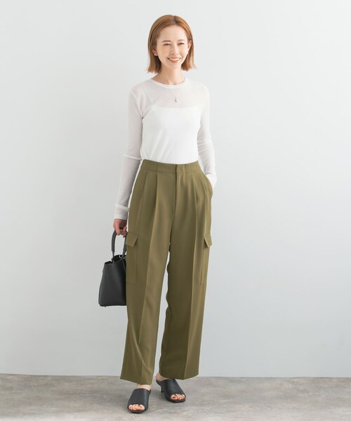 URBAN RESEARCH ROSSO（アーバンリサーチロッソ）の「センタープレスカーゴパンツ（その他パンツ・レディース・IVORY/KHAKI・FREE）」の13枚目の写真