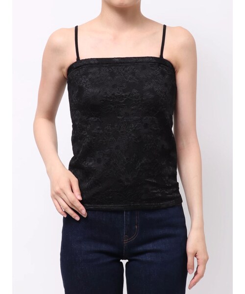 MERCURYDUO(マーキュリーデュオ)の「2WAYカップ付レースベアインナー(Tシャツ/カットソー・レディース・オフホワイト/ブラック・F)」の2枚目の写真