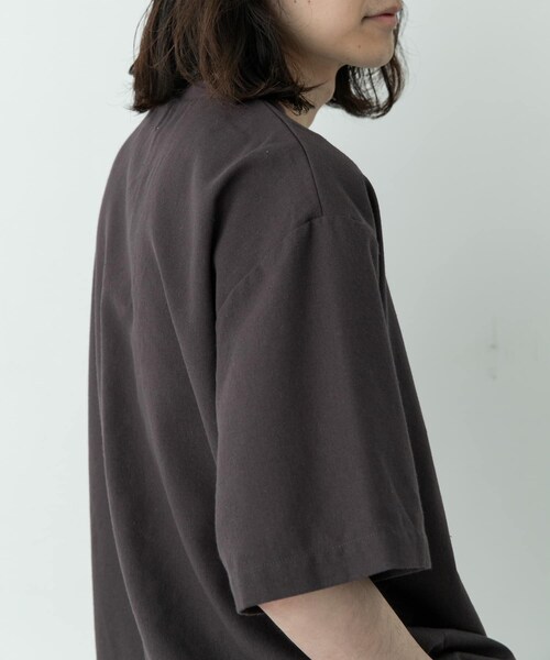 URBAN RESEARCH Sonny Label（アーバンリサーチサニーレーベル）の「接触冷感リネン混ショートスリーブTシャツ（Tシャツ/カットソー・メンズ・ストライプ/チャコール/ブラック・M/L/XL）」の14枚目の写真