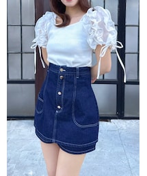 dazzlin | ショルダーボリュームフリルカットプルオーバー(Tシャツ/カットソー)